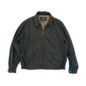 Newport Harbor Tailored Olive Green Bomber Jacket Full Zip Coat Mens L Classic‎